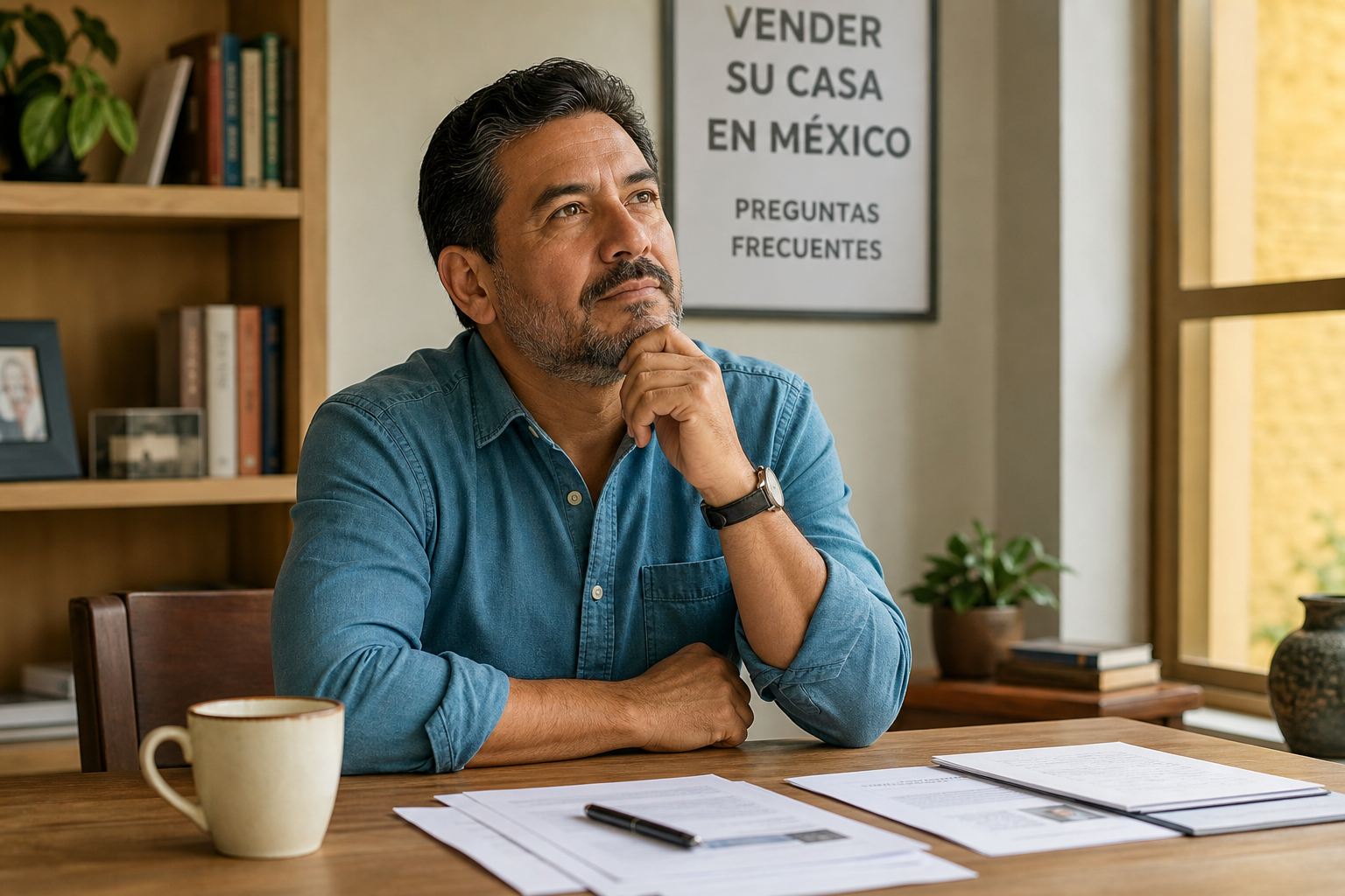 Persona preocupada por deudas de su vivienda